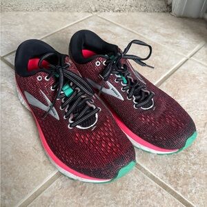 Brooks Ghost 11 Women's  Size 9 B (Medium) Running Shoes Black Pink Aqua